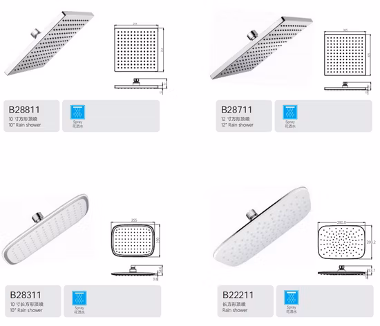 Soffione doccia quadrato a funzione singola